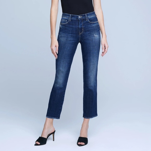 L'Agence Alexia Jean High Rise Cropped Cigarette In Atwood Wash‎ Size 25